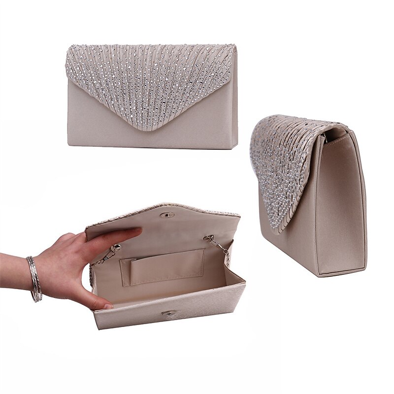 Bride Pearl Bracelet Necklace Earring Ring Handheld Bag Jewelry Set with 6 Diamond Set for Ladies3