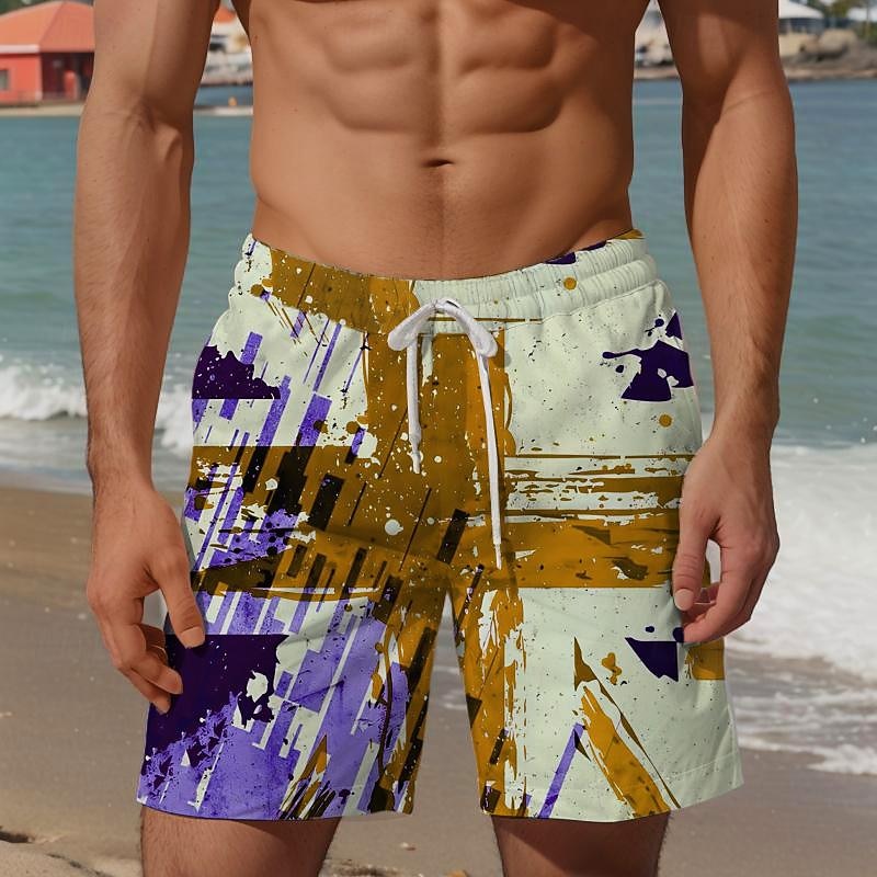 Men's National Flag Swim Shorts Board Shorts Swimming Trunks Mid Waist Vacation Hawaiian Holiday Vacation Holiday Beach Drawstring with Mesh lining Elastic Waist Designer Clothing Apparel3