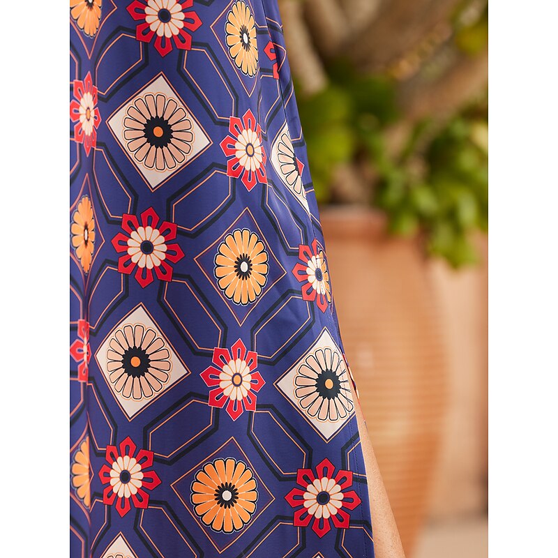 Floral Print Crewneck Casual Dress3