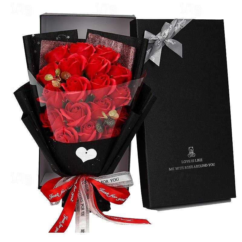 Women's Day Gifts Simulated Flowers Rose Soap Bouquet 18 Gift Boxes  Women's Day Mother's Day Gifts for GirlsValentine's Day Gifts Mother's Day Gifts for MoM3