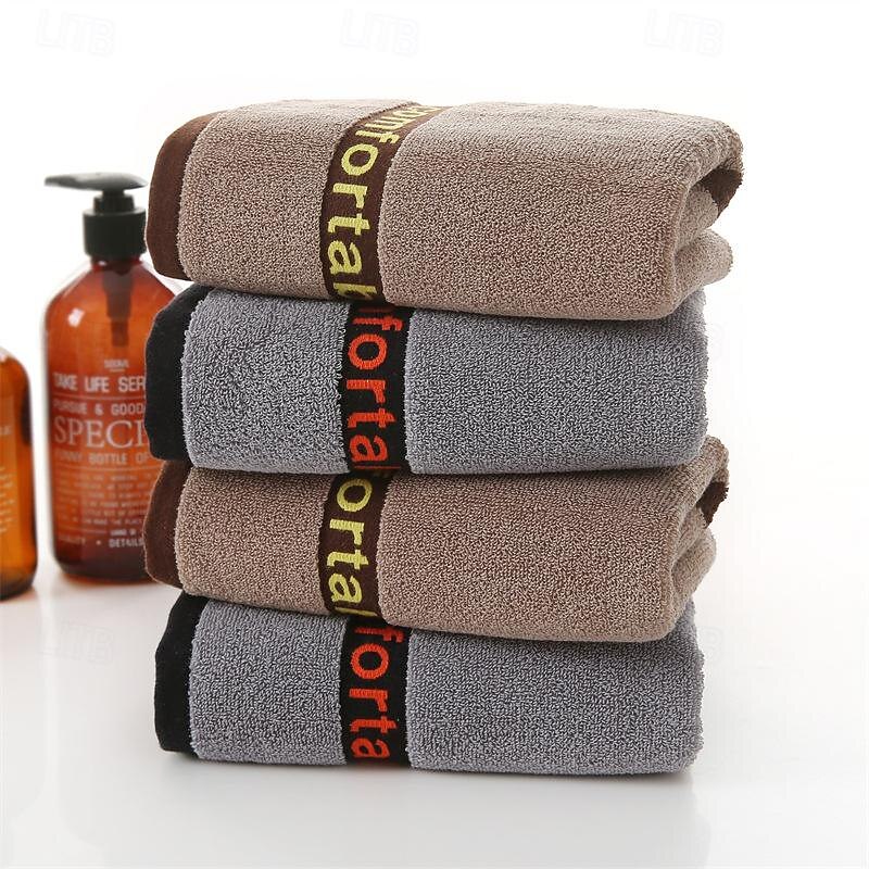 100% Cotton Absorbent Face Towels,Thickened Men's Couple Cotton Towels, Highly Absorbent Towels For Bathrooms, Gyms, Hotels And Spas, Solid Color Bath Towel3