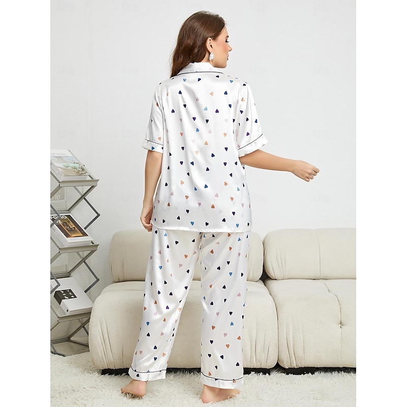 Adults' Heart Bathrobe Pajamas Nightwear Onesie Pajamas Kigurumi Pajamas Cosplay For Women's Dailywear Causal Cartoon3