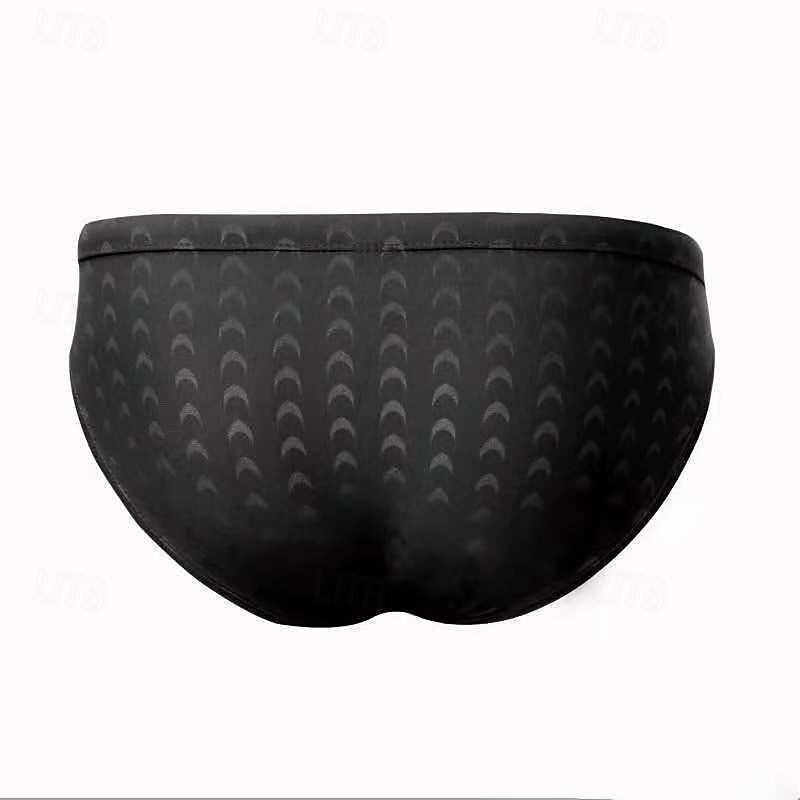 Men's Swim Shorts Beach Shorts Swim Briefs Vacation Summer Beach Swimming Soft Comfortable Drawstring Elastic Waist Plain Short Gymnatics Casual Activewear Black Dark Blue Low Waist3