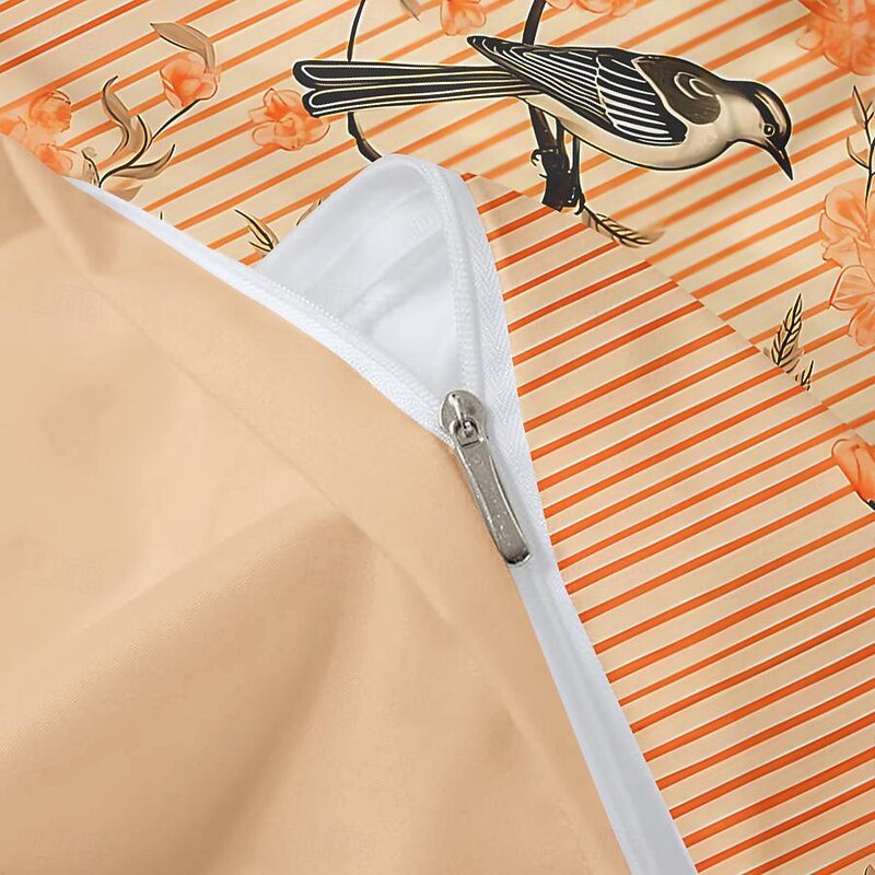 L.T.Home 100% Cotton Sateen Duvet Cover Set Reversible Premium 300 Thread Count Floral Elite Bedding Set Queen King Size 10