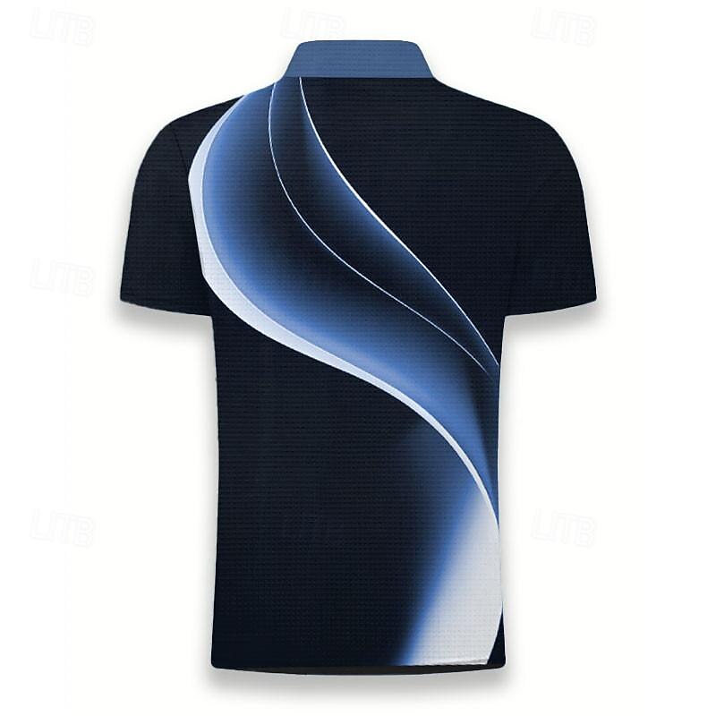 Men's Geometric Golf Shirt Short Sleeve Polo Shirts Collared Shirts Business Casual Vacation Wear Formal Wear Festival Wear Buttons 3D Print Summer Yellow Red Blue2