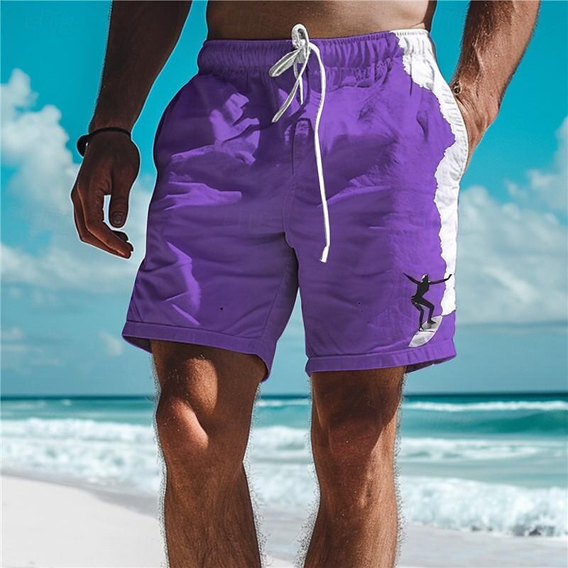 Surf Men's Resort 3D Printed Board Shorts Swim Trunks Elastic Waist Drawstring with Mesh Lining Aloha Hawaiian Style Holiday Beach S TO 3XL2