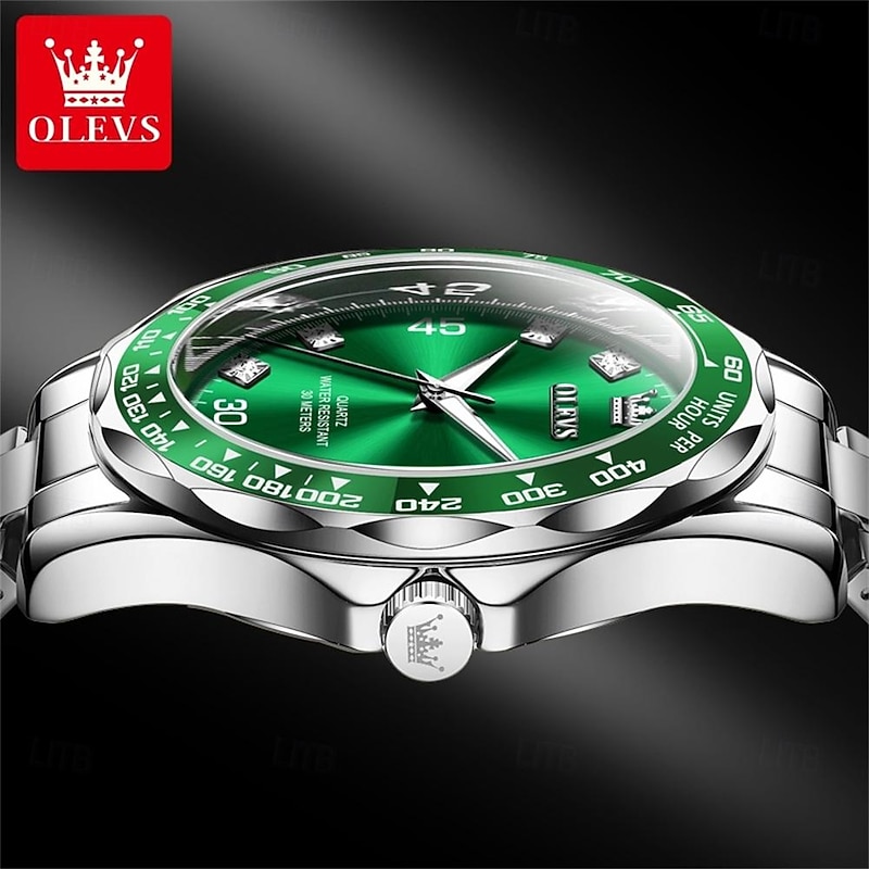 OLEVS Men Quartz Watch Minimalist Fashion Casual Wristwatch Luminous Calendar Waterproof Steel Watch2