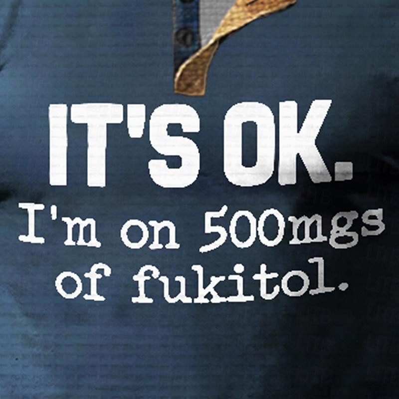 Funny Slang  It's Ok Men's Street 3D Print Waffle Henley Shirt T Shirt Casual Daily T shirt Black Blue Red & White Short Sleeve Henley Shirt Spring & Summer Clothing Apparel S M L XL 2XL 3XL3