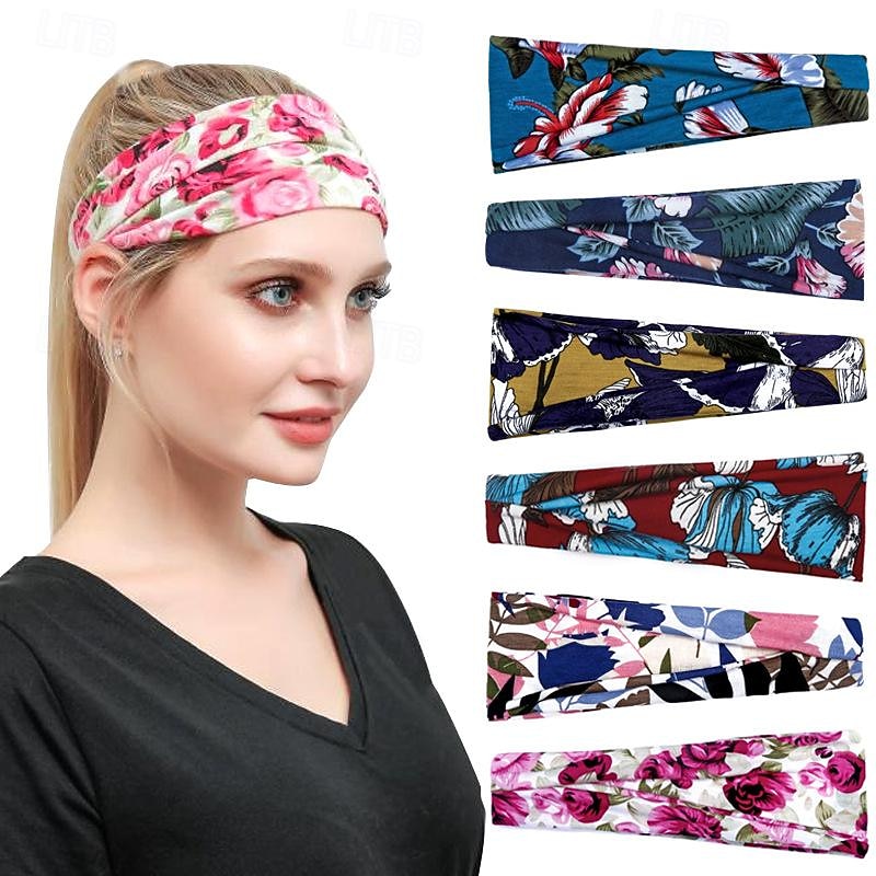 Printed Sports Headband Yoga Headband Headband Sweat Absorbing Band Anti Sweat Women s Wide Brimmed Headscarf Headwear