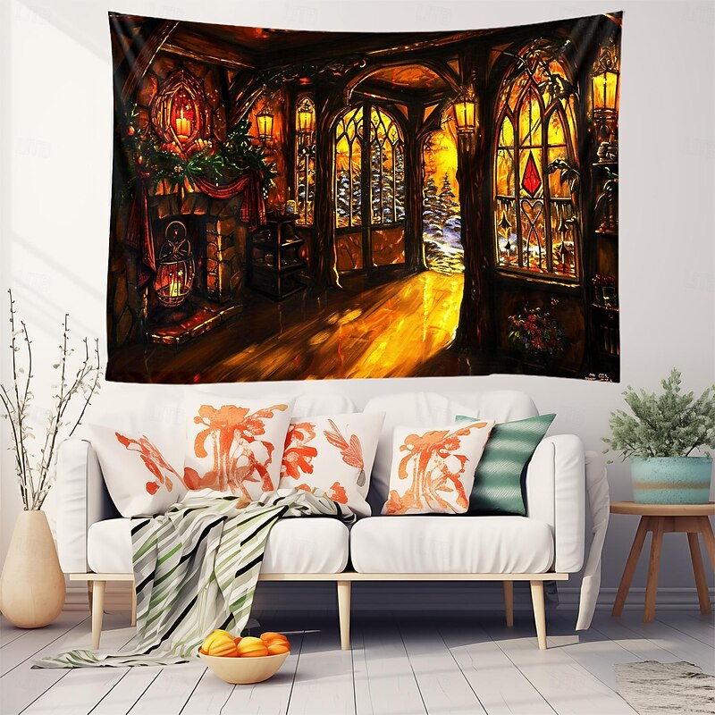 Fantasy House Hanging Tapestry Wall Art Large Tapestry Mural Decor Photograph Backdrop Blanket Curtain Home Bedroom Living Room Decoration2
