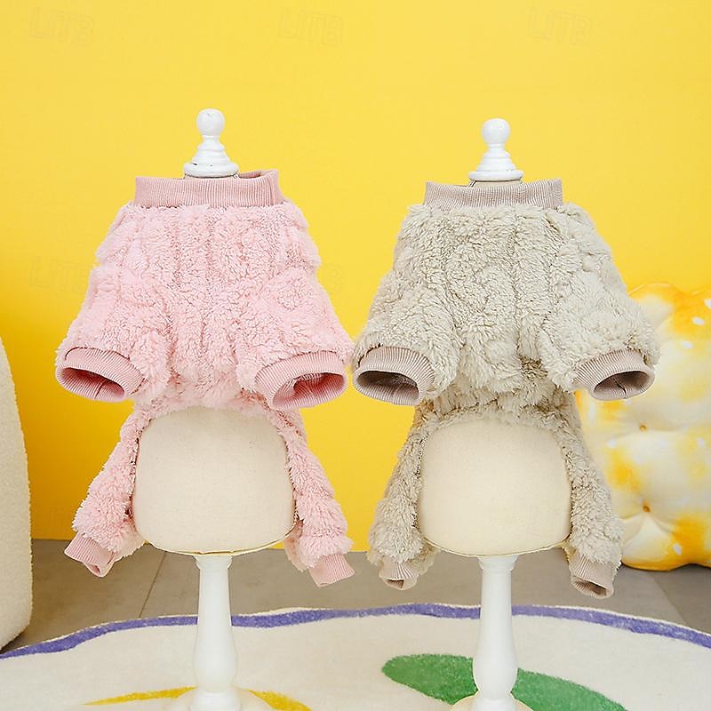 Dog Cat Jumpsuit Fashion Cute Winter Warm Soft Washable Comfortable Outdoor Sports Dog Clothing for Bichon Frise Poodle Pomeranian Baby Pet Papillon3