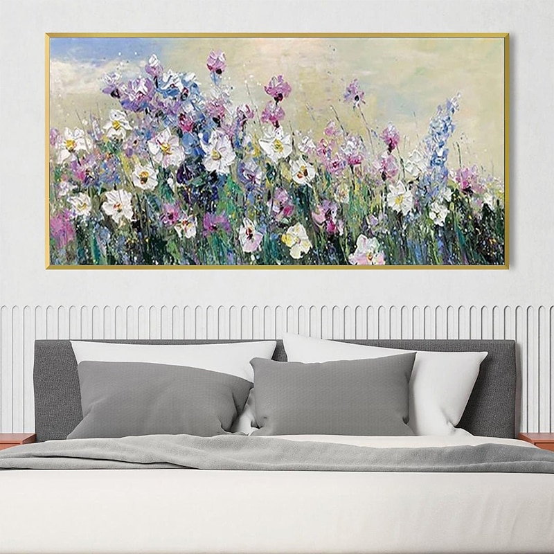 Hand painted flowers canvas oil paintings modern wedding decor flowers tree oil Painting Wall art landscape Painting for living room home decor bedroom ready to hang or canvas3