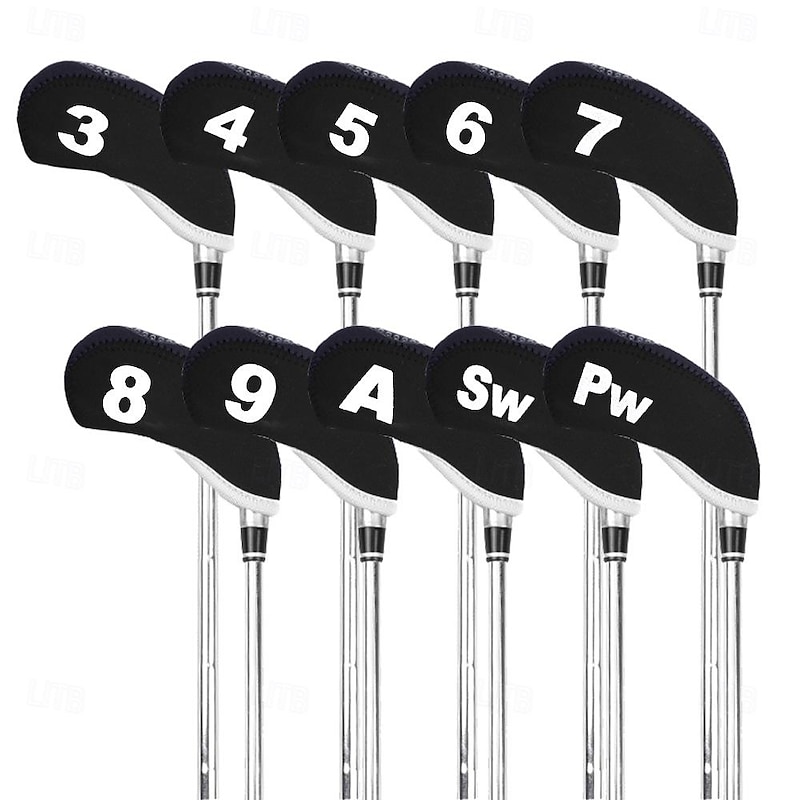 10pcs Waterproof Golf Club Head Cover Portable Wedge Iron Protective Head Cover Neoprene Golf Iron Covers Rubber with 3 Colors Option Fit Most Irons2