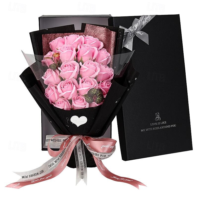 Women's Day Gifts Simulated Flowers Rose Soap Bouquet 18 Gift Boxes  Women's Day Mother's Day Gifts for GirlsValentine's Day Gifts Mother's Day Gifts for MoM4