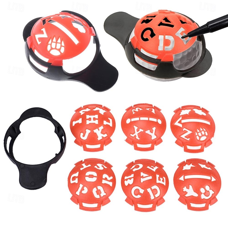 6Pcs Golf Ball Line Marker, Golf Ball Scribe Liner Marker Template Drawing Alignment Tool with Marker Base Golf Ball Marker Line Drawing Tool Golf Ball Marker Line Drawing Tool Golfdotcats
