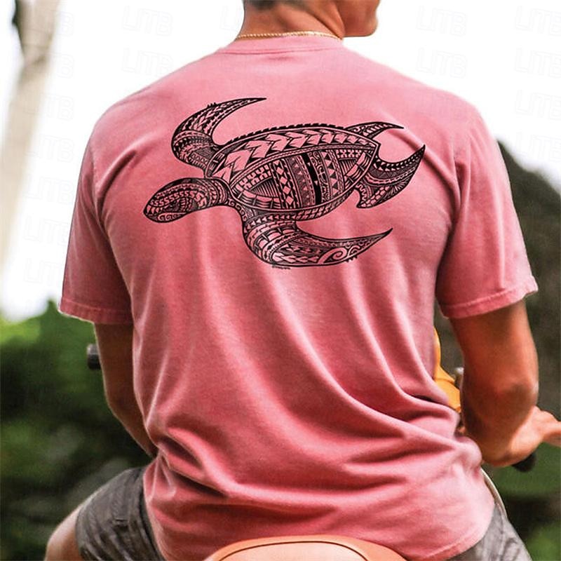 Men's Graphic Animal Turtle T Shirt Short Sleeve T shirt 3D Print Crew Neck Shirt Daily Designer Casual Vacation Holiday Going out Pink Blue Green Spring & Summer Clothing Apparel S M L XL 2XL 3XL
