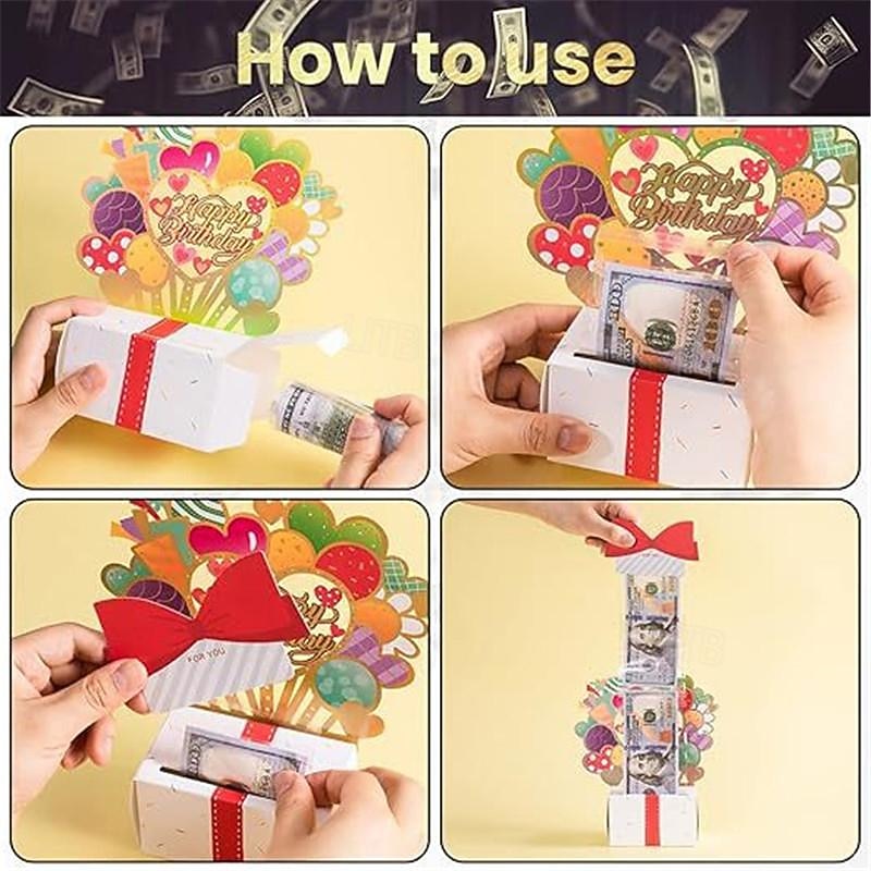 Money Box for Cash Gift Pull Happy Birthday Surprise Gift Box Birthday Gift Ideas DIY Set Money Pull Box for Cash Gift4