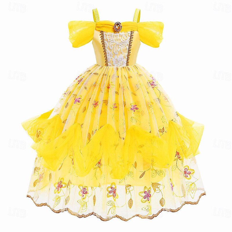 Beauty and the Beast Princess Belle Dress Flower Girl Dress Cute Movie Cosplay for Girls' Kid's Children's Day Wedding Wedding Guest2