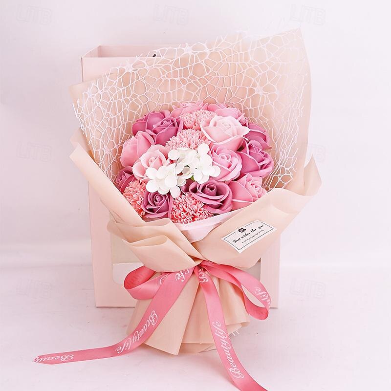Women's Day Gifts Women's Day Mother's Day Gifts for Girls rose soap bouquet carnation bouquet giving practical gifts to female teachers Mother's Day Gifts for MoM2