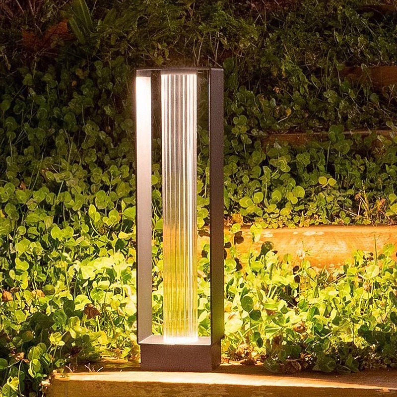 Pathway Lights Post Lights IP55 Waterproof Outdoor Lamp Post Lawn Light Floor Lamp Metal Glass E26 Lampholder Hardwired4
