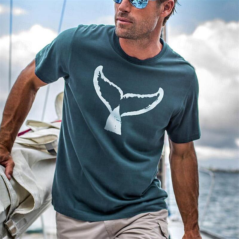 Men's Graphic Animal Fish T Shirt Short Sleeve T shirt 3D Print Crew Neck Shirt Daily Casual Resort Style Vacation Holiday Going out Blue Purple Gray Spring & Summer Clothing Apparel S M L XL 2XL 3XL3