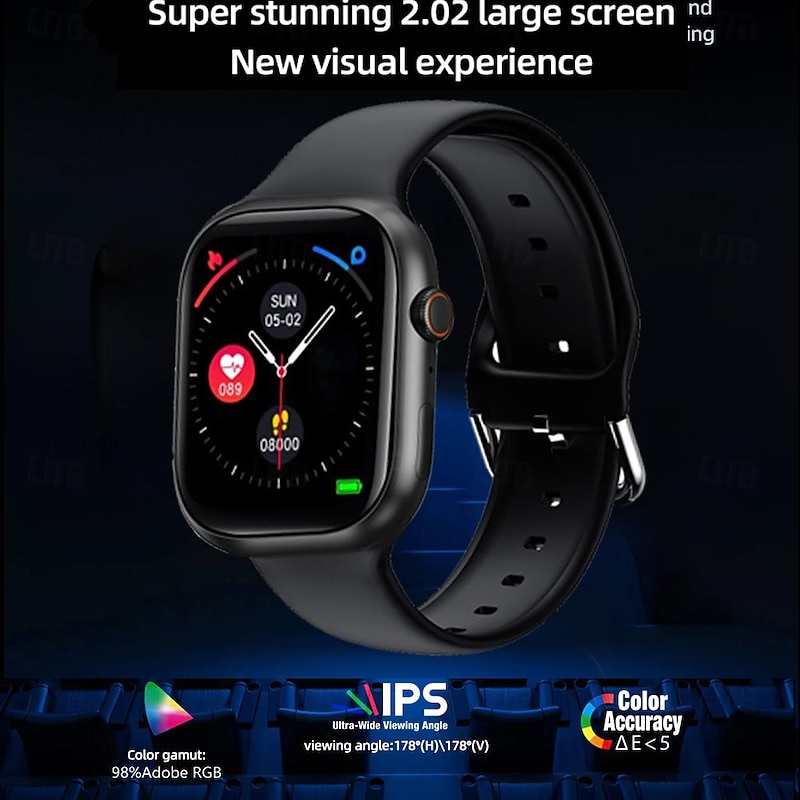 696 X9 Smart Watch 2.02 inch Smart Band Fitness Bracelet Bluetooth Pedometer Call Reminder Heart Rate Monitor Compatible with Android iOS Women Men Hands-Free Calls Message Reminder Custom Watch Face3