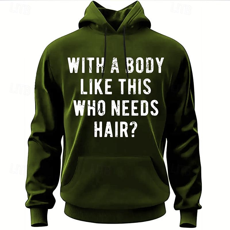 Men's Graphic Letter Hoodie Hoodies Sweatshirt Fashion Daily Long Sleeve Hooded Vacation Holiday Black Navy Blue Print Front Pocket Spring &  Fall Designer3