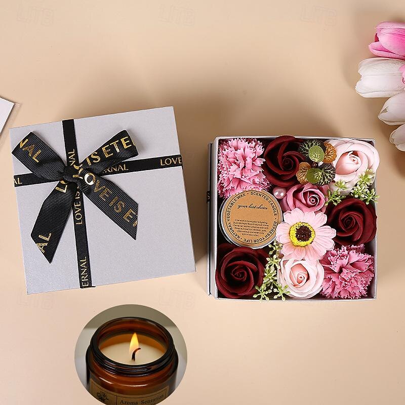 Valentine's Day Christmas Cross border Innovation Gifts Aromatherapy Soap Flower Small Round Box for Girlfriend's Holiday Birthday Gift3