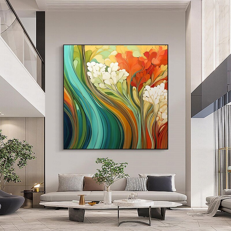 Handmade Original Flower Oil Painting On Canvas  Abstract plant Art Painting for Home Decor With Stretched Frame/Without Inner Frame Painting4