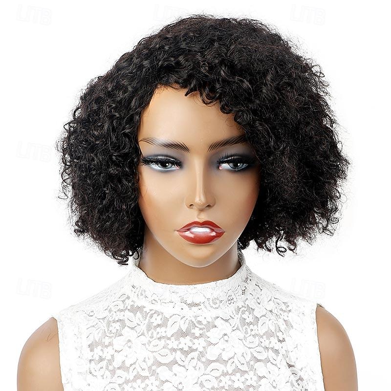 Short Afro Kinky Curly Pixie Cut Wigs For Women Human Hair Malaysian Remy 150% Density Human Hair Wigs Machine Made Wig