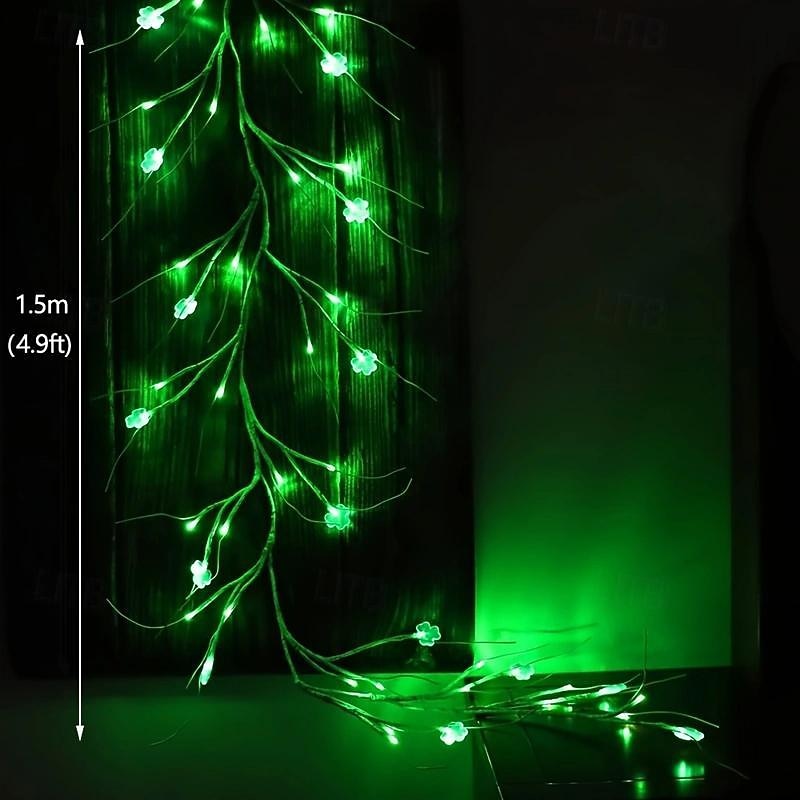 St. Patrick's Day Garland - Dazzling 96 Light Clover Show, Versatile in 8 Modes, Battery Operated, Perfect for Home Decorations2