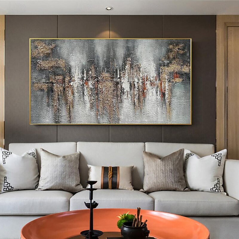 Handmade Oil Painting Canvas Wall Art Decoration Modern Abstract Grey Texture for Home Decor Rolled Frameless Unstretched Painting2