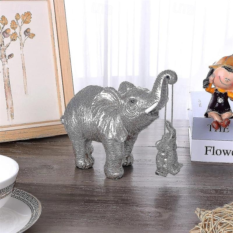Women's Day Gifts Elephant Statue. Elephant Gifts Compatible With Women Mom Gifts. Decorations Applicable Home Office Bookshelf Tv Stand Shelf Living Room - Silver Mother's Day Gifts for MoM4