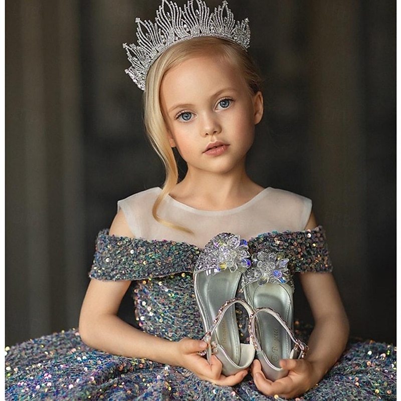 Kids Girls' Flower Girl Dress Party Dress Solid Color Sleeveless Performance Wedding Party Mesh Princess Sweet Mesh Mid-Calf Sheath Dress Tulle Dress Flower Girl's Dress Summer Spring Fall 2-12 Years3