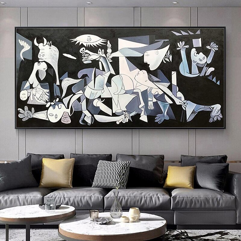 Mintura Handmade Pablo Picasso Famous Guernica Oil Paintings On Canvas Home Decoration Modern Wall Art Abstract Portrait Picture For Home Decor Rolled Frameless Unstretched Painting3