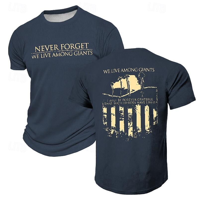 Men's Graphic T Shirt Waffle T Shirt Tee Top Short Sleeve T shirt 3D Print Crew Neck Shirt Fashion Casual Street Style Sports Outdoor Daily Holiday Black Navy Blue Army Green Summer Clothing Apparel2