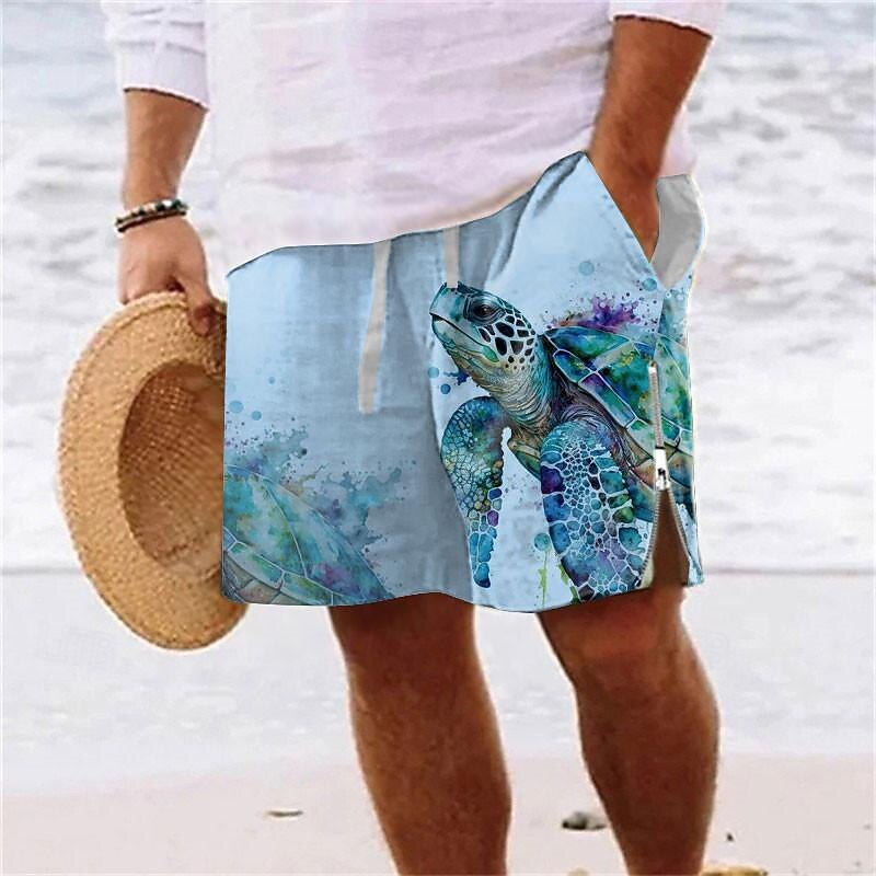 Sea Turtle Marine Life Men's Resort 3D Printed Board Shorts Swim Shorts Swim Trunks Pocket Drawstring with Mesh Lining Comfort Breathable Short Aloha Hawaiian Style Holiday Beach S TO 3XL2