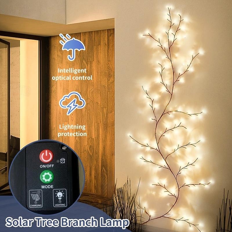 Solar tree branch light 1.8m 96 light 8-function remote control outdoor courtyard lawn holiday decoration light3