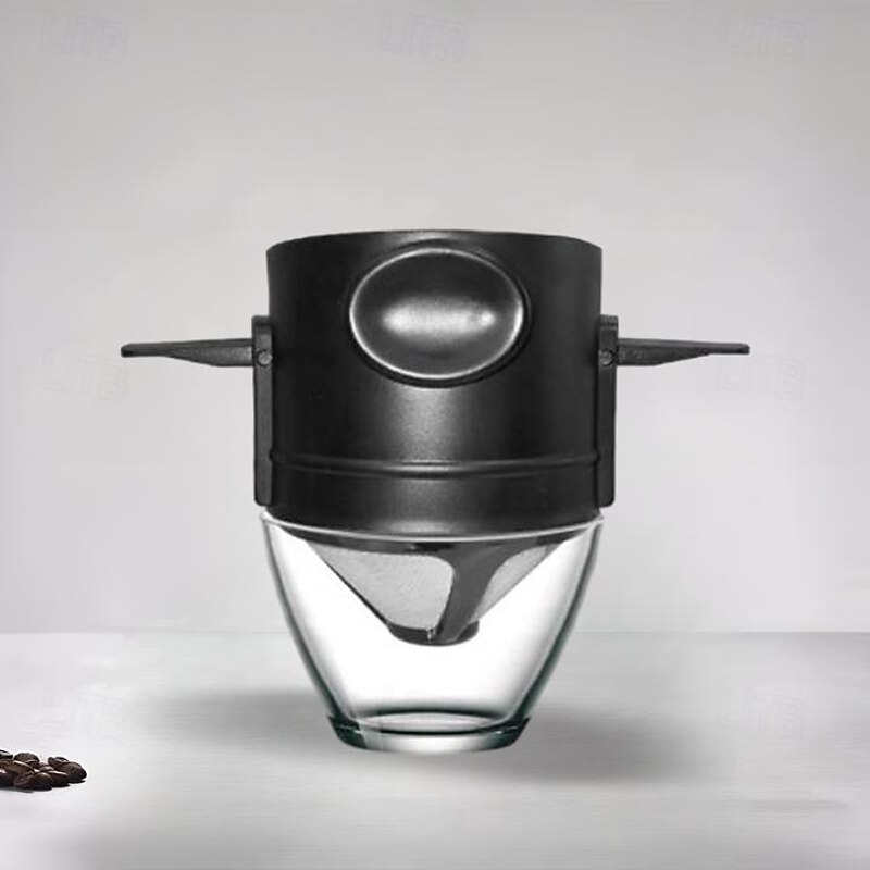 1PCPortable coffee powder filter cup foldable hand brew double-layer 304 stainless steel coffee filter