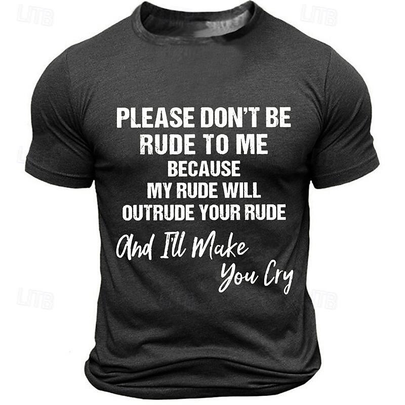 Men's Slogan T Shirt Tee Top Cotton Short Sleeve Graphic Shirt Black Dark Blue Dark Gray Comfortable Tee Sports Outdoor Holiday Fashion Designer Clothing3