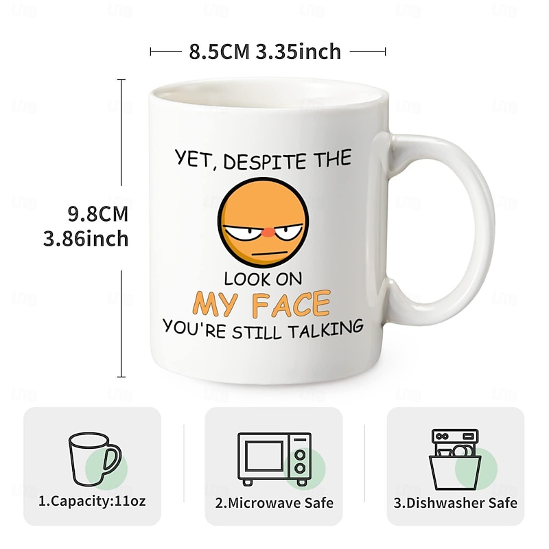 1pc 11oz Despite the Look on My FaceYou're Still Talking Sarcastic Funny Gift Coffee Mug for Christmas Friends ColleaguesGag Gift Coffee Mug for Coffee Lovers4