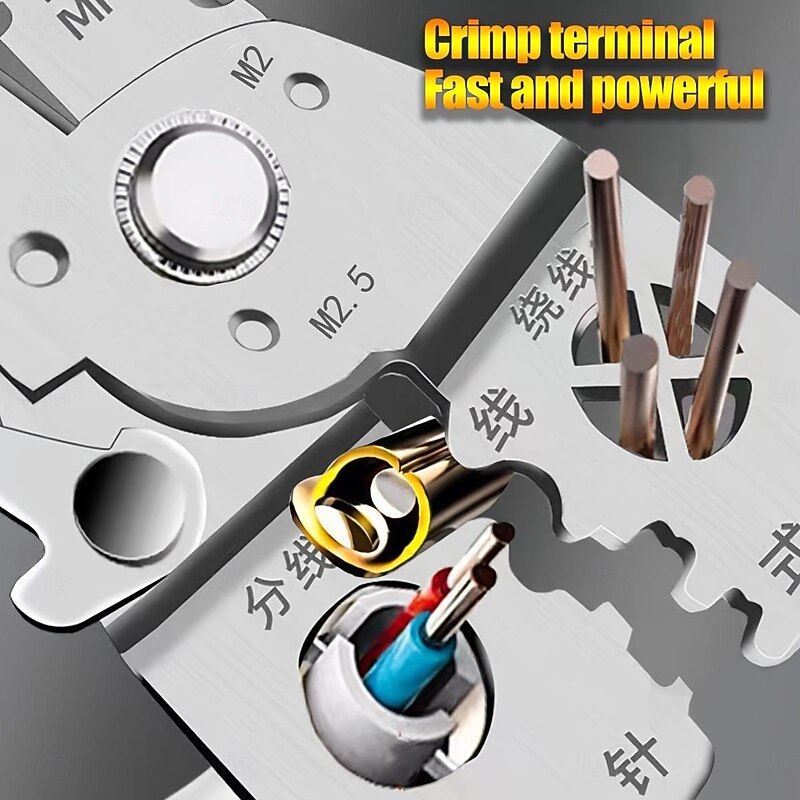 Wire Stripper, Multifunctional Metal Lock Cutting Sharp Wire Cutting Pliers, Used For Household Appliance Repair, Mechanical Repair, Electrician Wire Cutting, Crimping, Splitting, Winding2