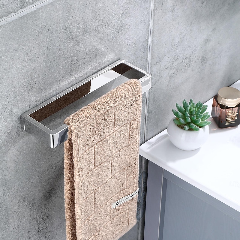 Bathroom Accessory Set 304 Stainless Steel 3-Piece Towel Rack Towel Ring Toilet Paper RackBright Silvery3