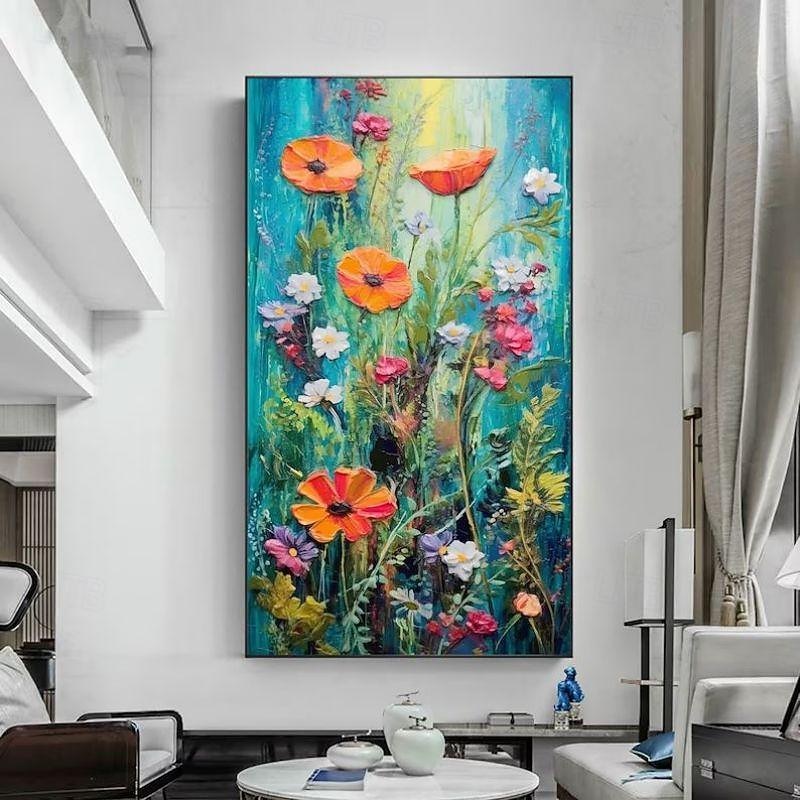 Handmade Oil Painting Canvas Wall Art Decoration Modern Flowers Plants Abstract for Home Decor Rolled Frameless Unstretched Painting3
