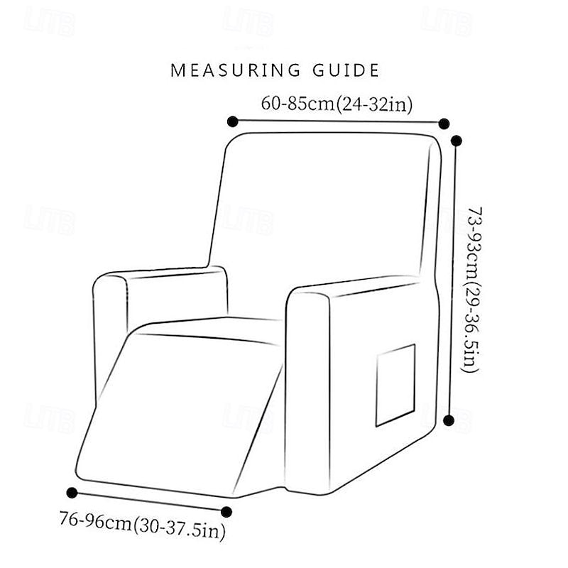 Jacquard Recliner Covers Sofa Cover 4 Pcs Set Reclining Chair Cover,Spandex Stretch Furniture Protector Sofa Couch Cover Soft with Elastic Bottom2
