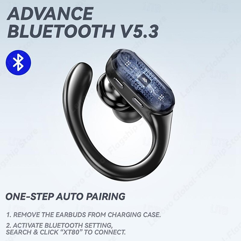 Lenovo xt80 new True Wireless Headphones TWS Earbuds In Ear Bluetooth 5.3 Sports Ergonomic Design Stereo for Apple Samsung Huawei Xiaomi MI  Fitness Outdoor Jogging Mobile Phone4