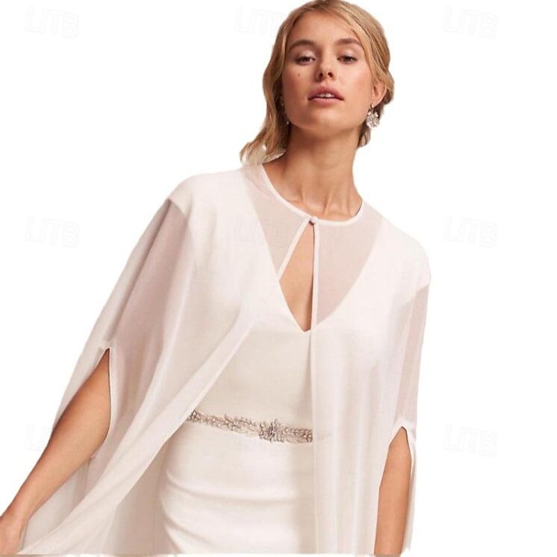 Women's Wrap Bridal's Wraps Elegant Pure Sleeveless Chiffon Wedding Wraps With Pure Color For Wedding Summer3