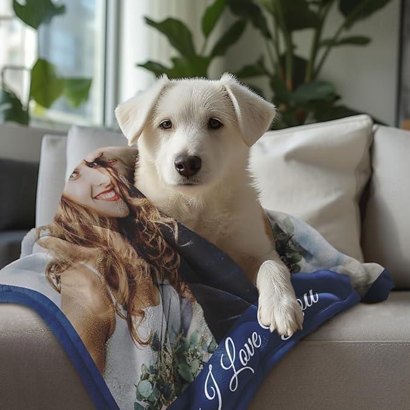 Customized Blanket Personalized Gifts 1Photos Personalized Couples Gifts Customized Picture Blanket I Love You Gifts Birthday Gift for Wife Husband Girlfriend Boyfriend Pets4