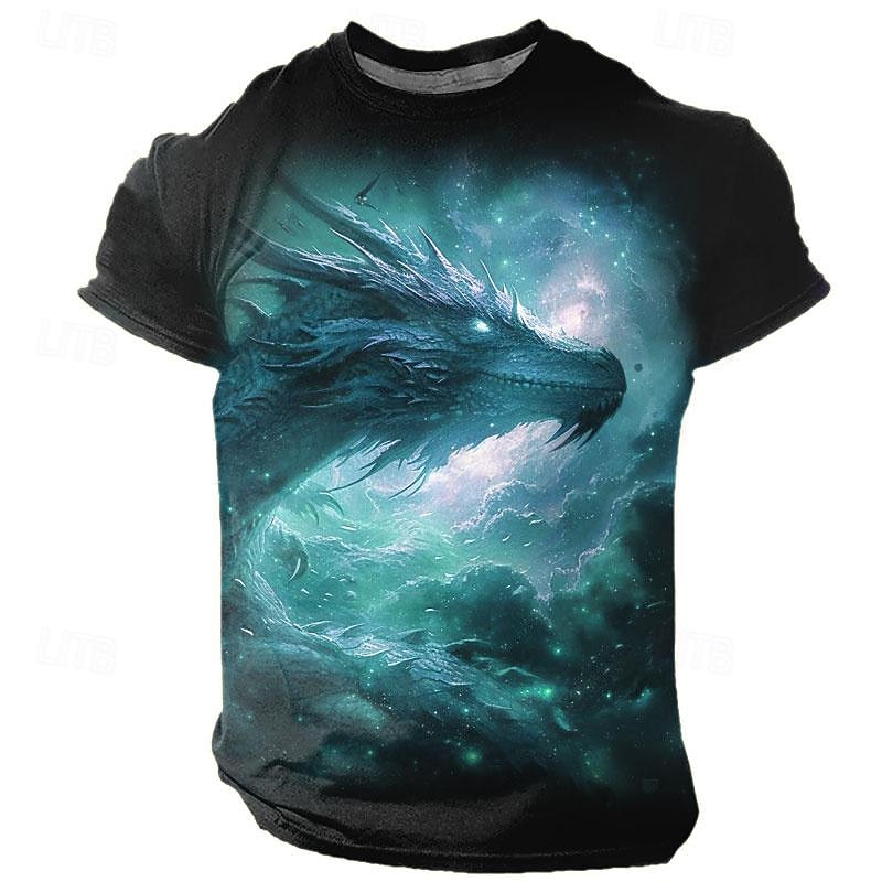 Men's Graphic Animal Dragon T Shirt Short Sleeve T shirt 3D Print Crew Neck Shirt Designer Casual Subculture Sports Outdoor Holiday Going out Blue Sky Blue Red Spring & Summer Clothing Apparel S M L3
