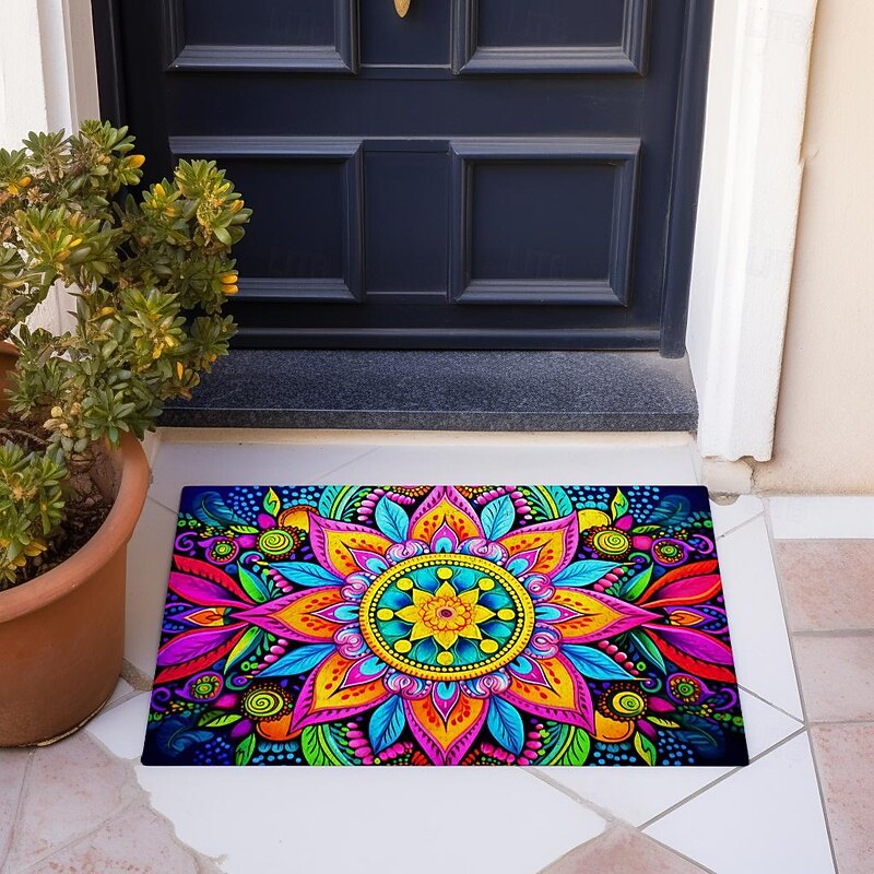 Painting Mandala Bohemian Doormat v Non-Slip Oil Proof Rug Indoor Outdoor Mat Bedroom Decor Bathroom Mat Entrance Rug2